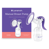 Ručno izdajalica lansinoh-uk manual breast pump in purple and clear with ComfortFit 25 mm funnel