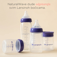 NaturalWave dude za bočice lansinoh-uk milk bottle teat in blue and clear with NaturalWave design