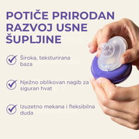 NaturalWave dude za bočice lansinoh-uk baby teat in clear and purple with NaturalWave design