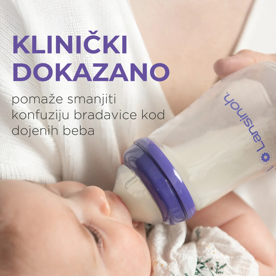 NaturalWave dude za bočice lansinoh-uk baby bottle teat in white and purple with NaturalWave design