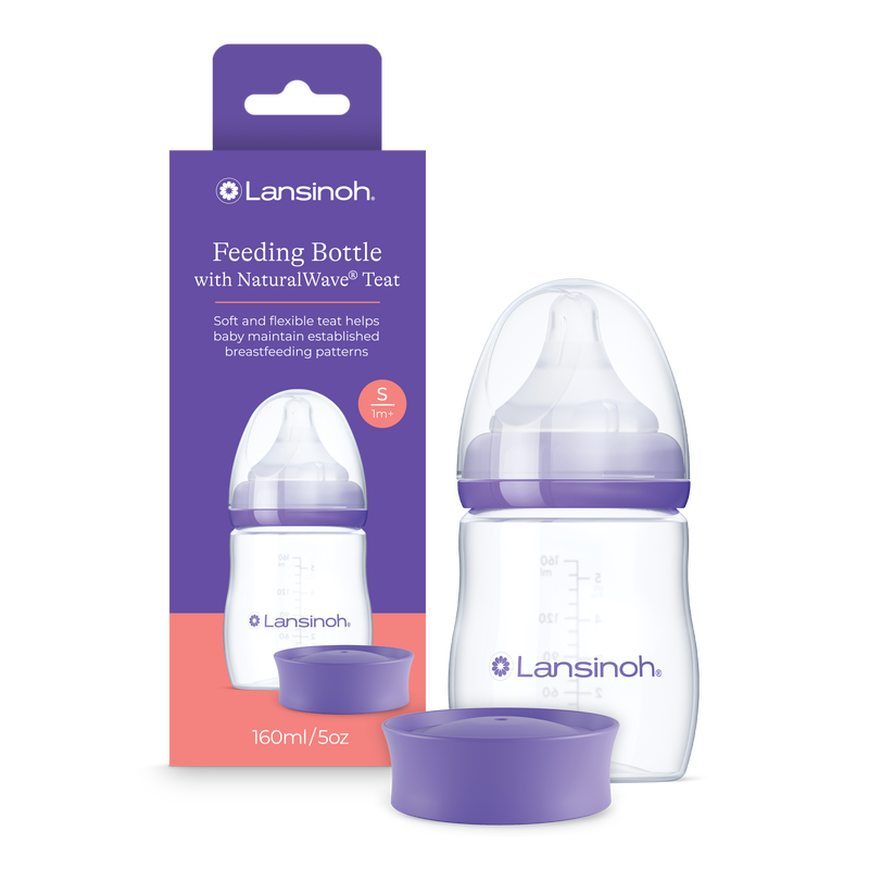 Bočice za hranjenje s NaturalWave dudom za bočice lansinoh feeding bottle white and purple with NaturalWave teat