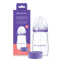 Bočice za hranjenje s NaturalWave dudom za bočice lansinoh-uk feeding bottle in white and purple with NaturalWave teat