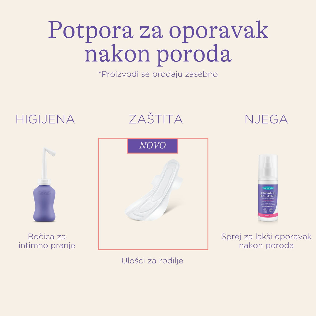 Higijenski ulošci za rodilje L Lansinoh-uk postpartum hygiene pads with breathable soft materials, white pads