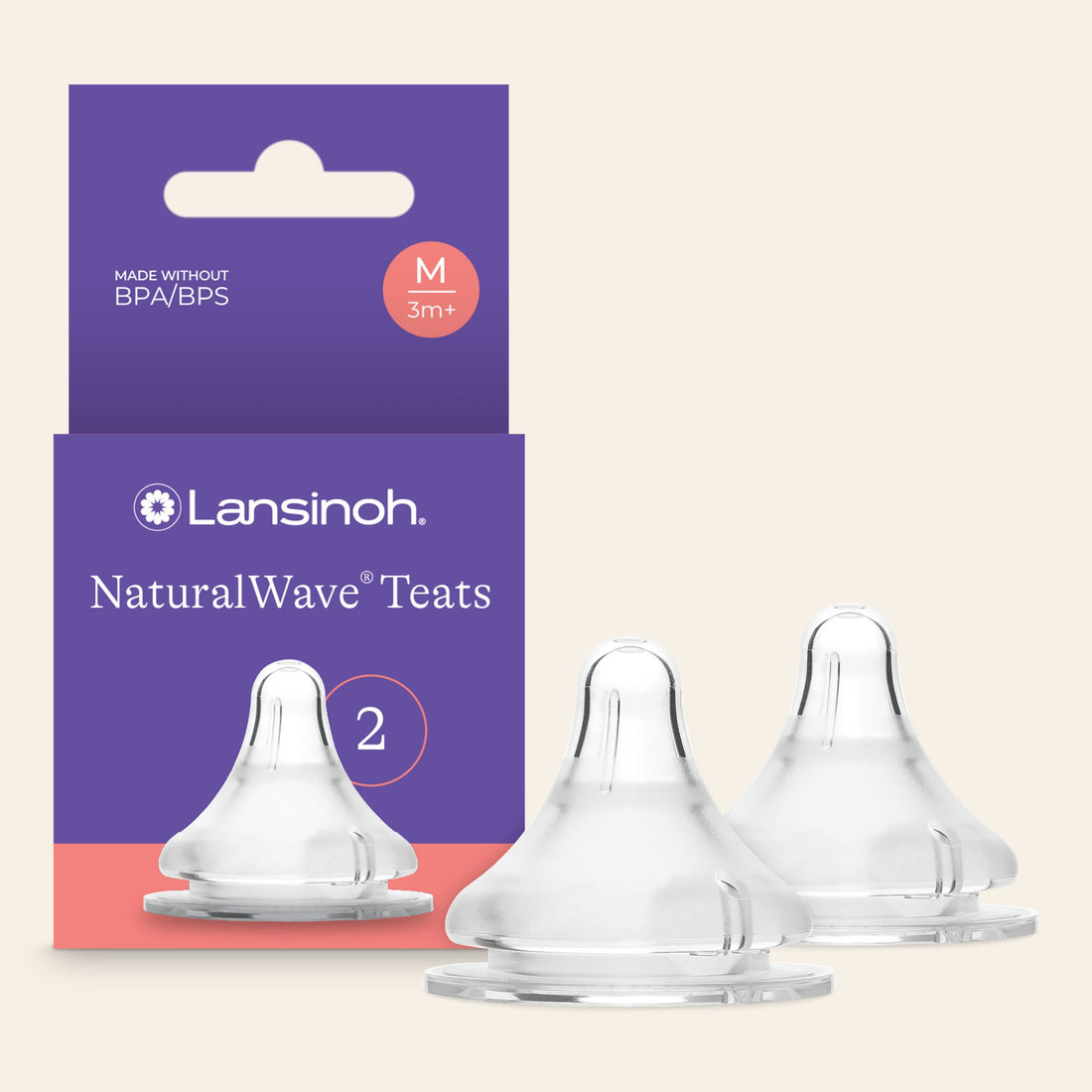 NaturalWave dude za bočice lansinoh-uk teat with NaturalWave design, M flow and white silicone nipple