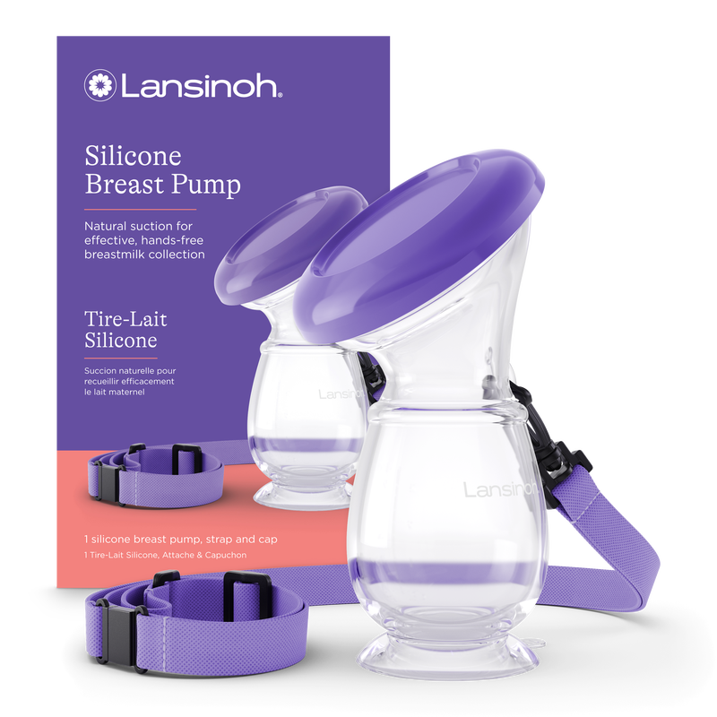 Silikonska pumpica za skupljanje mlijeka lansinoh-uk silicone breast pump in purple with hands-free vacuum suction