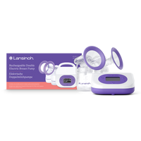 Punjiva dvostruka električna izdajalica lansinoh-uk rechargeable double electric breast pump in purple with 8 suction levels