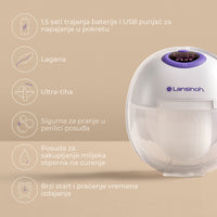 Nosive izdajalice lansinoh-uk electric breast pump in white with 1.5 hour battery life and USB charging